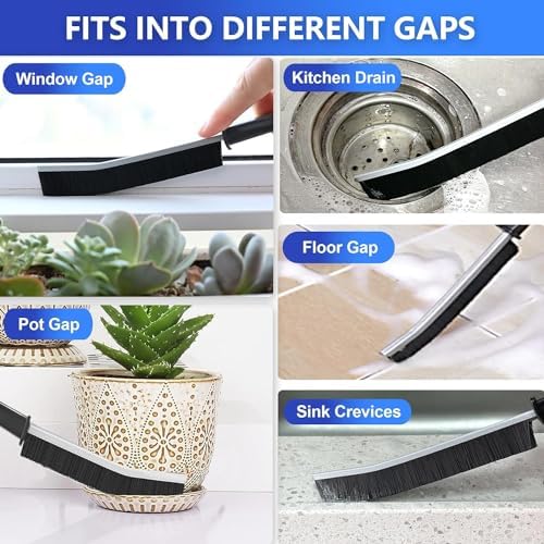 6PCS Hard Bristle Crevice Cleaning Brush for Kitchen and Bathroom