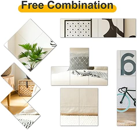 ZenStyle 14 Inch Frameless Glass Mirror Tiles Set