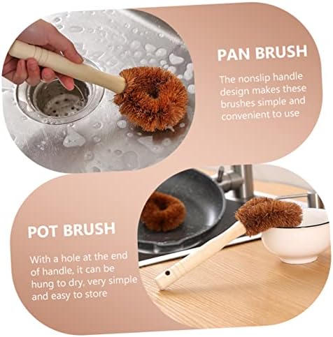 TOBBOMEY Coir Dish Scrub Brush for Pots and Pans 1