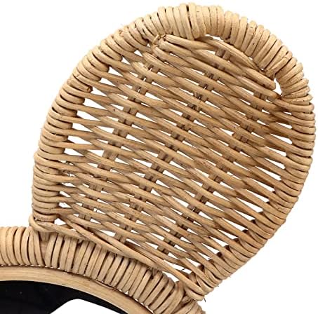 Cute Monkey Head Boho Rattan Wall Mirror