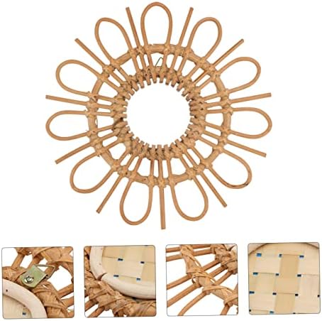 CORHAD Hand-Woven Bamboo Makeup Mirror Wall-Mounted Decorative