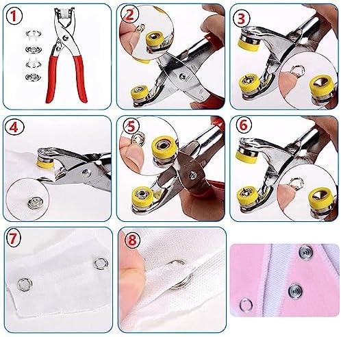 GTAAOY 800PCS Metal Snaps Buttons Kit with Pliers for DIY Crafts Sewing
