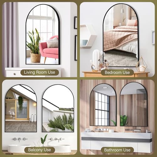 ZenStyle 24x36 Arch Bathroom Mirror with Metal Frame