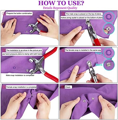 CHEPULA Snap Button Kit 100 Sets 95mm Metal Snaps with Pliers