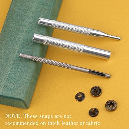 TLKKUE 50 Pcs 10mm Bronze Metal Snap Buttons Kit with Tools