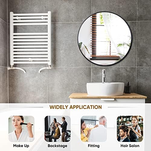 SUPER DEAL 18 Inch Black Round Mirror Wall Decor