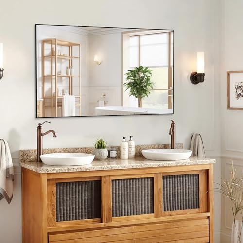 WONSTART 40x24 Black Aluminum Wall Mirror