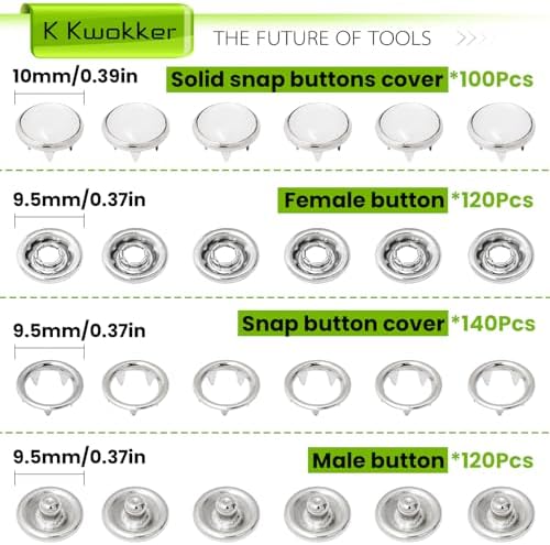 K Kwokker 120 Pearl Metal Snap Buttons Kit