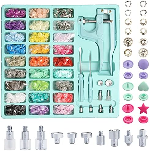 LYNDA Snap Buttons Set with Pliers 300 Pieces Green