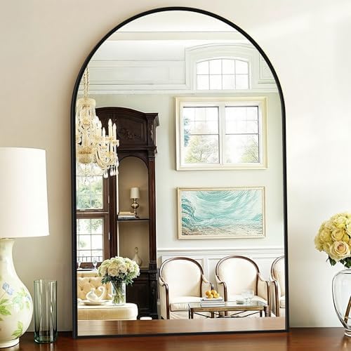 ZenStyle 24x36 Arch Bathroom Mirror with Metal Frame