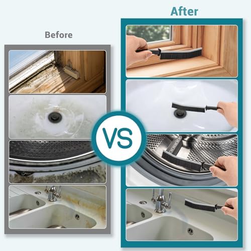 5PCS Hard Bristle Crevice Cleaning Brush - Black Ash
