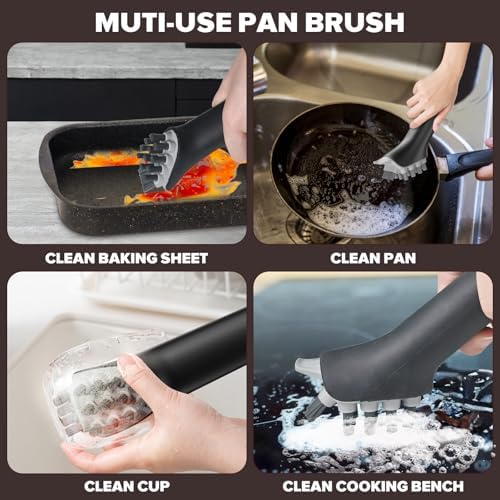 Matscover 2 in 1 Dish Scraper with Cast Iron Brush