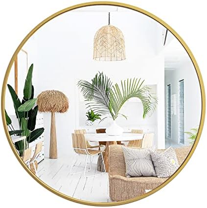 Gold Circle Mirror 18 Inch Round Wall Mirror