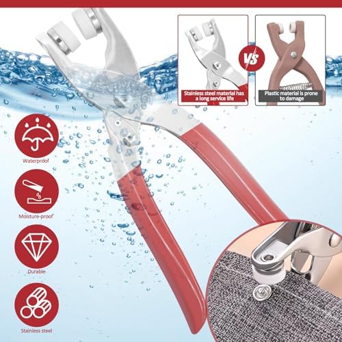 RYKOMO 200 Sets Snaps Fastener Kit No Sewing