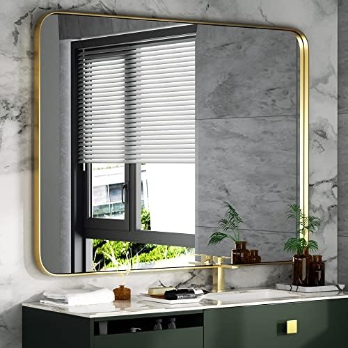 PAIHOME 30x40 Inch Brushed Gold Wall Mirror