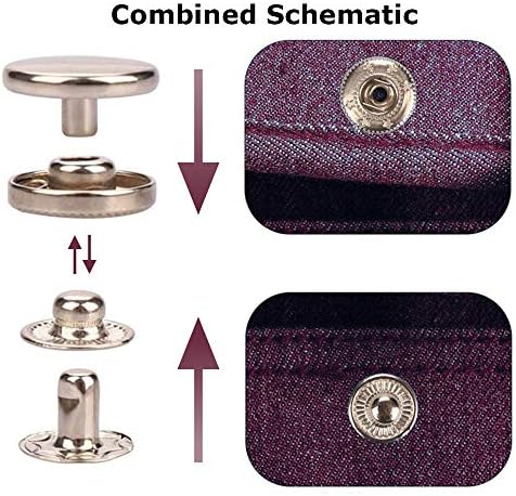 132 Sets Leather Snap Fasteners in 6 Colors
