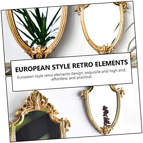 CORHAD Chic Embossed Wall Mirror with Gold Frame