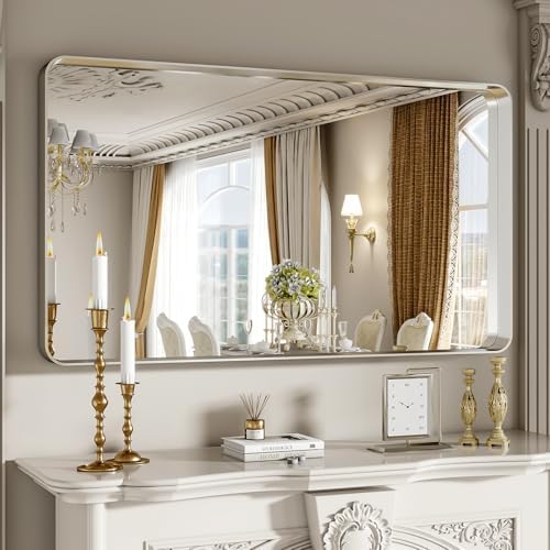 VETROVUE Silver Wall Mirror 48x30 Inch Modern Design