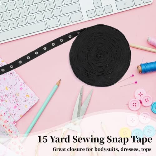 15 Yard Black Sewing Snap Tape Trim Fastener