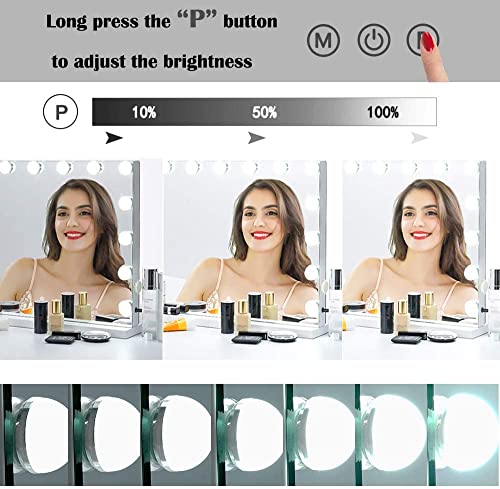 BENDIC Lighted Vanity Mirror with 10X Lens and Touch Control