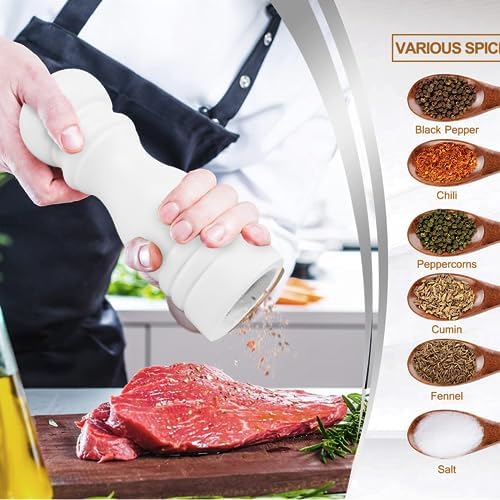 BOCHION Salt and Pepper Grinder Set of 2 Adjustable Ceramic Grinders