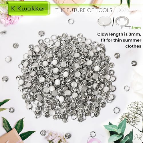 K Kwokker 120 Pearl Metal Snap Buttons Kit
