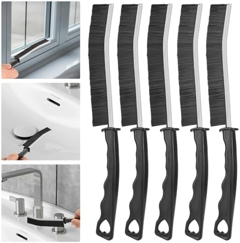 5PCS Hard Bristle Crevice Cleaning Brush - Black Ash