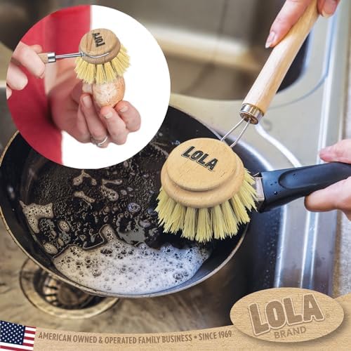 Lola Original Tampico Vegetable Dish Brush 3 Head