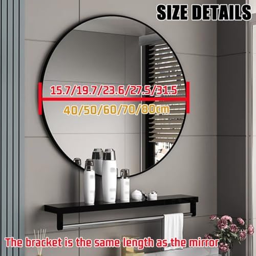 LTSRLL Wall Mounted HD Mirror with Folding Shelf