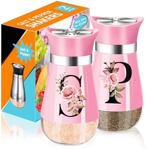 Pink Salt Pepper Shakers Set 4 oz Farmhouse Kitchen Decor