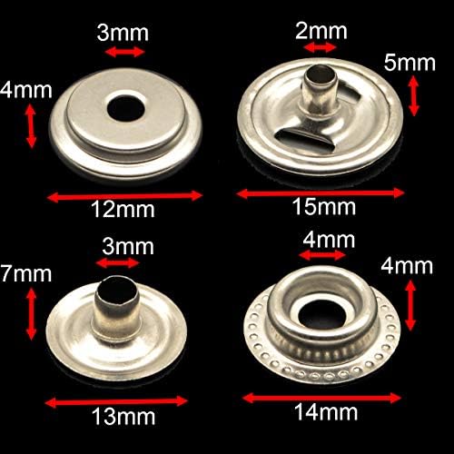 YiChuangXin 108pcs Marine Grade Stainless Steel Snap Fasteners