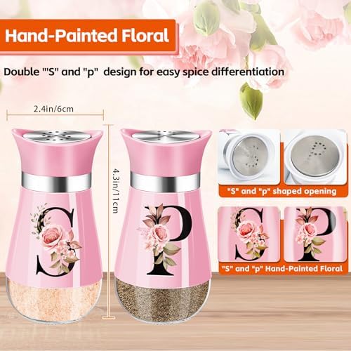 Pink Salt Pepper Shakers Set 4 oz Farmhouse Kitchen Decor