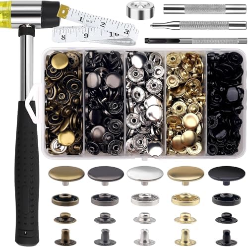 507PCS 15mm Leather Snap Fasteners Kit with 6 Tools 1