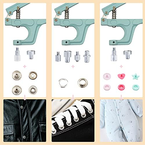 LYNDA Snap Buttons Set with Pliers 300 Pieces Green
