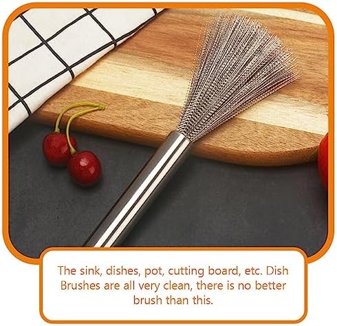 Kichvoe Pan Scrubber with Long Handle for Pots and Cast Iron