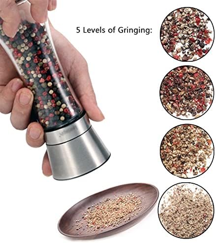 JAJKAFCL Pepper Salt Grinder Set of 2 Adjustable Coarseness