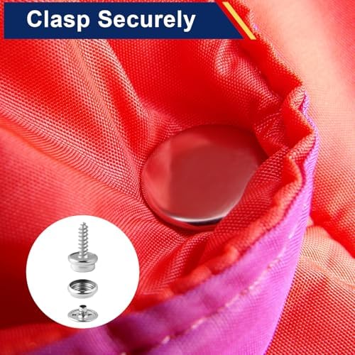 Hicdaw 152 Pcs Silver Snap Fasteners Kit for Marine Fabric and Leather