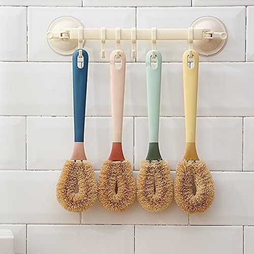 4PCS Dish Scrub Brush with Long Handle for Kitchen Cleaning