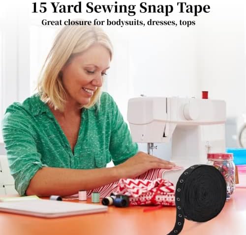15 Yard Black Sewing Snap Tape Trim Fastener