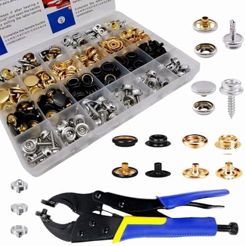 SUNOR 90 Sets Snap Button Kit with Heavy Duty Tool