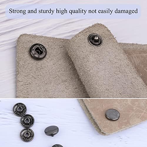 TLKKUE 50 Pairs 10mm Black Metal Snaps Kit with Tools