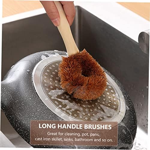 TOBBOMEY Coir Dish Scrub Brush for Pots and Pans 1