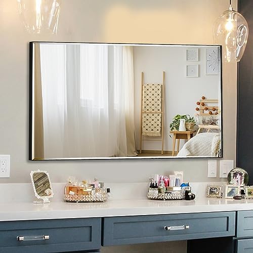 20x40 Inch Black Beveled Mirror for Bathroom 1