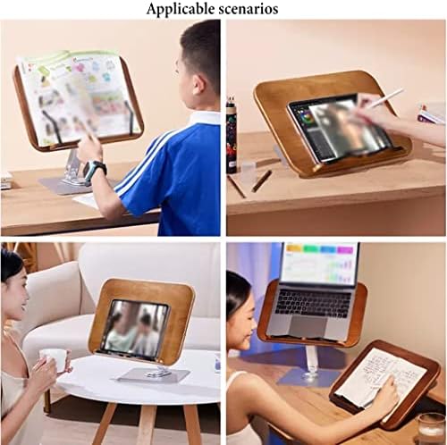 UHRLGHS Adjustable Book Stand with Rotating Base and Page Clips