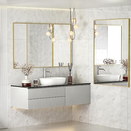 Koonmi Gold Rectangle Wall Mirror 24x32 Inch 1