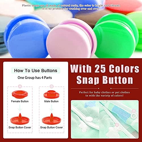 LYNDA Snap Buttons Set with Pliers 300 Pieces Green