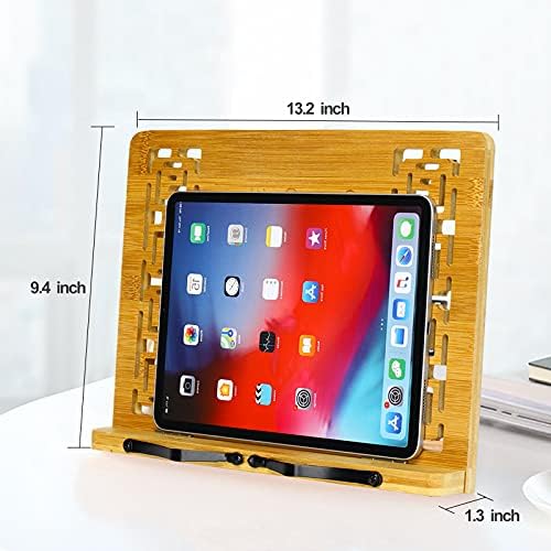 MEGREZ Bamboo Foldable Book Stand with Retro Design