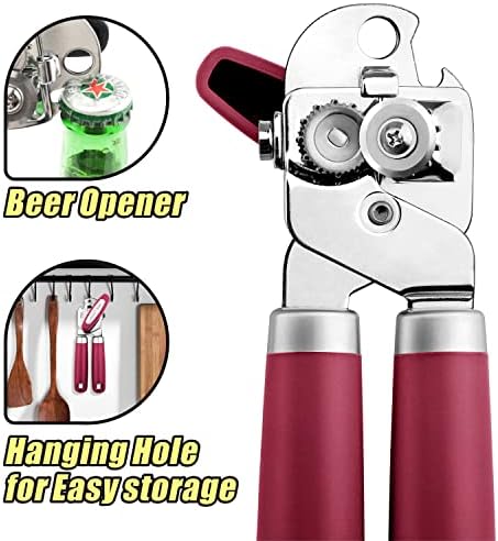 SPIDER GRIP Red Manual Can Opener with Magnet