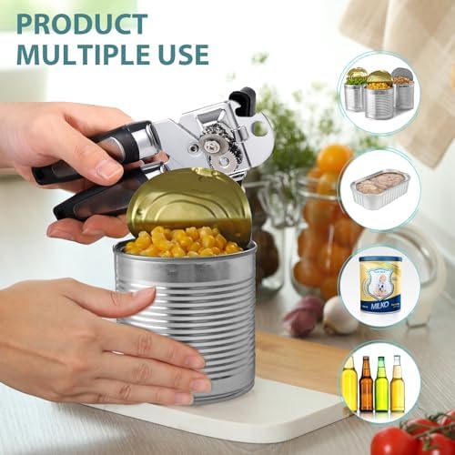 Lychico 3-in-1 Can Opener with Bottle Opener Black