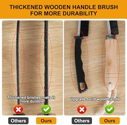 METSHOW 4Pcs Wooden Handle Crevice Cleaning Brush Set